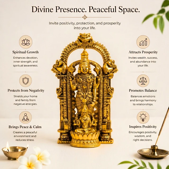 Gold Plated Shri Venkateswara & Mahalakshmi Idol